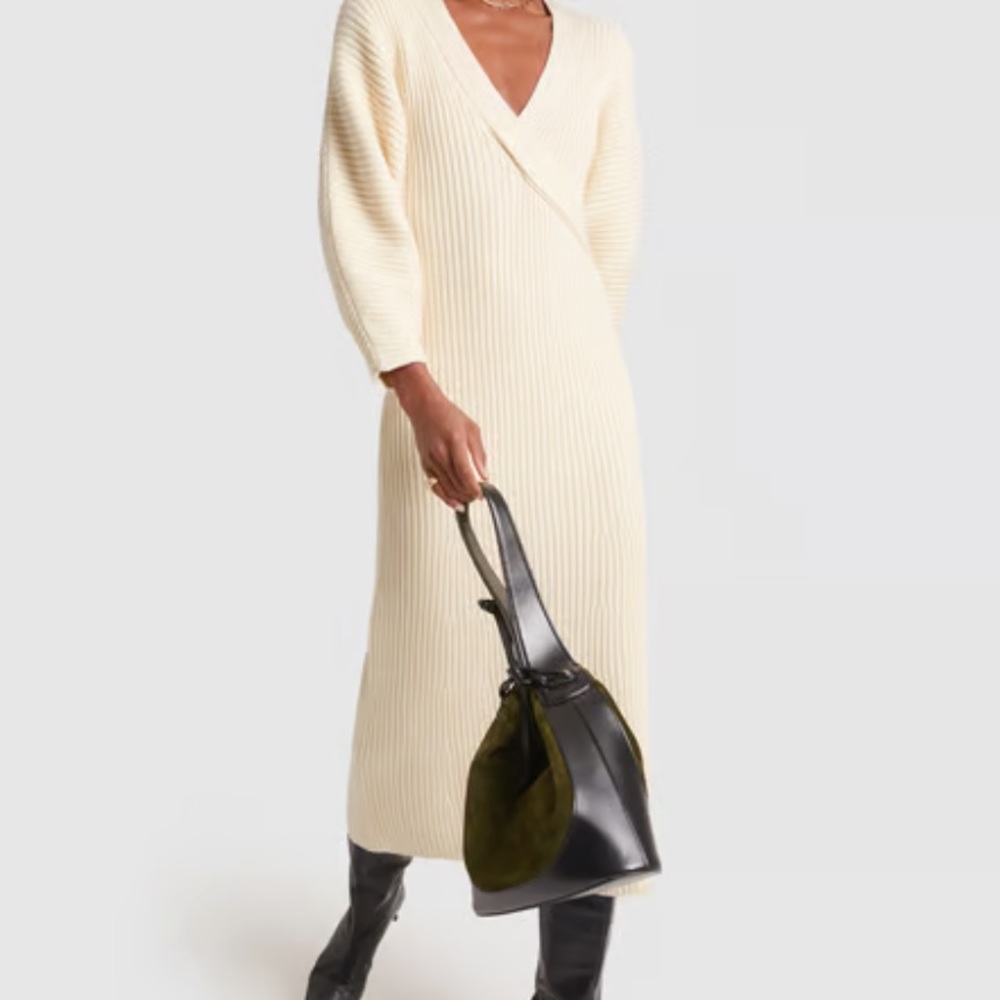 Mara Hoffman Cream Ribbed Midi Dress - Picture 3 of 7